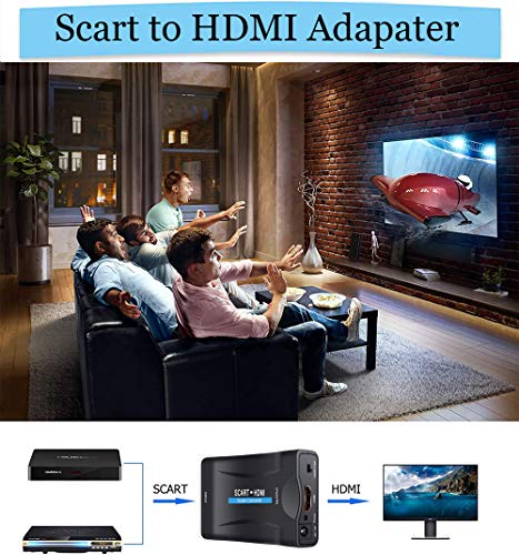 Convertidor de audio de vídeo de alta definición 720P/1080P, adaptador de salida HDMI con cable HDMI para monitor HDTV Proyector STB VHS Xbox PS3 Sky Blu-Ray DVD