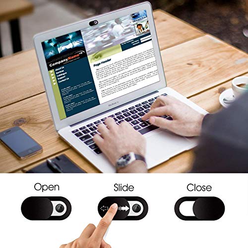 COOLOO Webcam Cover, [Pack de 6], Tapa Webcam Slider Diseño Ultra Fino Compatible PC, MacBook Pro, iMac, Ordenador, iPad, Smartphoney Más, Strong, Adhensive, Proteger, Su Privacidad y Seguridad