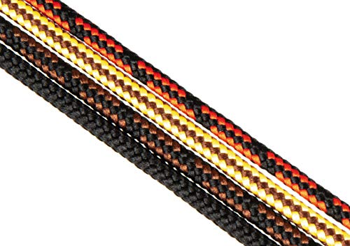 Cordones Redondos de Zapatos y Botas de Trabajo y Calzado de Seguridad, Tejido Resistente, Hechos en Europa por Worker Walker Laces Pro, 1 par (91 - negro / 180 cm - 71 pulgada)