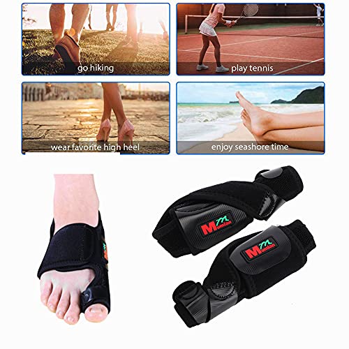 Corrector De Hallux Valgus, Férula Protectora De Pie Ajustable Férula De Corrección De Juanetes Para Dedos Superpuestos Para Soporte Nocturno Diurno Para Hombres(negro, Código M)