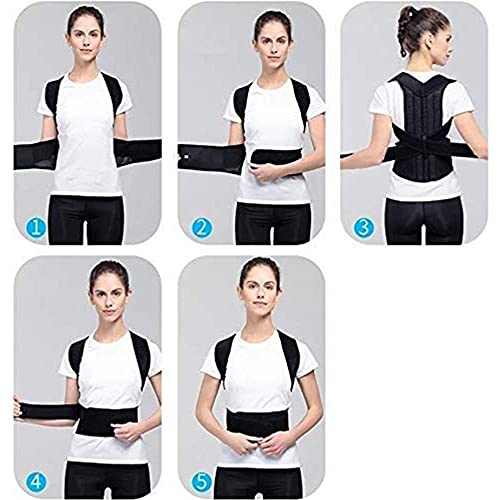 Corrector de postura para hombres y mujeres Soporte de postura de espalda Soporte de clavícula Deje de encorvarse y encorvarse Entrenador de espalda ajustable (Color: Negro, Tamaño: XXXX-Large)