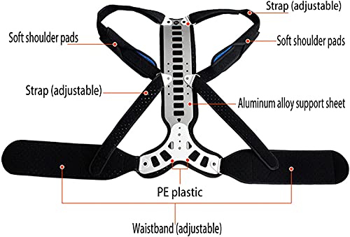 Corrector de Postura Unisex Corrector de postura Escoliosis y posterior postura sentada cómoda y transpirable para estudiantes adultos para adultos y hombres alivio del dolor de la cintura Férulas par