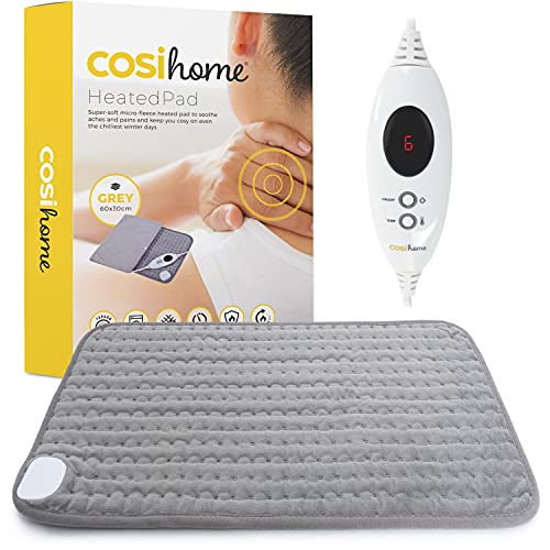 Cosi Home® Almohadilla Eléctrica de Lujo - Extragrande, Lavable a Máquina con Cubierta de Micropolar, Control Remoto Digital y 6 Configuraciones de Calor