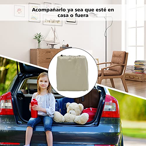 COSTWAY Colchón de Aire de Matrimonio con Bomba Incorporada, Colchón Inflable Elevado con Superficie en Borra Impermeable, Tecnología con Tira Ondulada y Bolsa de Transporte