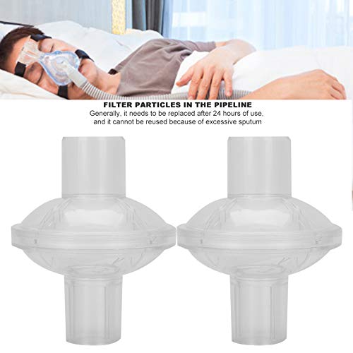 Cpap Filtro en línea, filtro de salida en línea 2 piezas de filtro de máquina de respiración desechable Filtro de reemplazo de partículas para el cuidado del paciente para un cuidado saludable