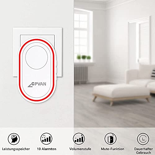 CPVAN Kit Alarma Puerta Casa, Interior Sistema Alarma con Sirena, 2 Sensores de Puerta y Ventana, 1 Mando a Distancia, Control App (WiFi Sólo 2,4 GHz), Ampliable, para Casa,Niños,Ancianos,Piso,Garaje