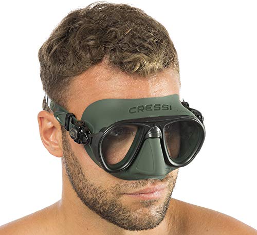 Cressi Calibro Máscara polyvalent para Buceo, apnea Avanzada y submarina Fishing, Unisex Adulto, Verde, Talla única