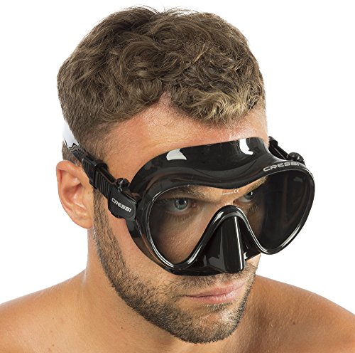 Cressi F1 Mask Máscara Monocristal Tecnología Frameless, Unisex, Negro, L