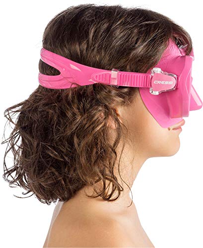 Cressi F1 Small Mask, Maschera Subacquea Monovetro Temperato del Tipo Frameless, Dimensioni ridotte Bambina, Rosa, S