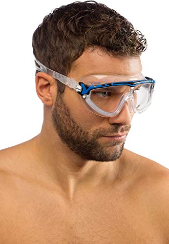 Cressi Skylight Gafas de Natación Anti-vaho, Unisex Adulto, Transparente/Negro/Azul, Talla única