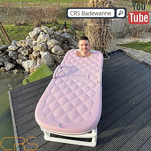 CRS Bañera plegable para adultos XXL 138 x 62 x 52 cm [nueva] | Bañera móvil plegable ideal para pequeños baños | Plegable | Bañera portátil plegable para colocar de pie (marrón, 138 cm)