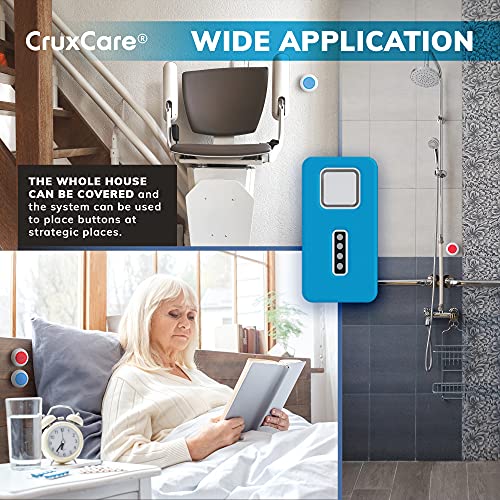 CruxCare C1 Localizador Inalámbrico - Botón de Llamada para Personas Mayores - Alarma Inalámbrica para el Hogar - Botón de Llamada de Emergencia