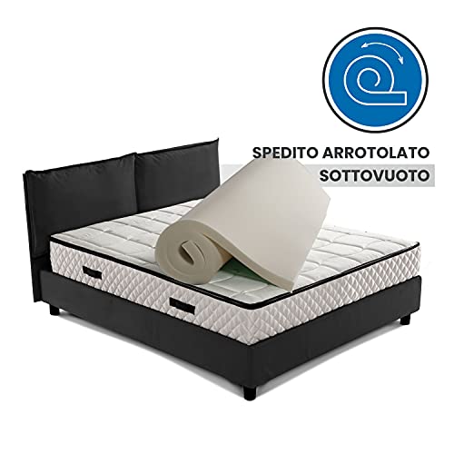 Cubrecolchón muy rígido, corrector ortopédico para colchón de caucho espuma de 6 cm de altura, tejido hipoalergénico desenfundable, 4 lados de plata - ortopédico individual 80 x 190 cm