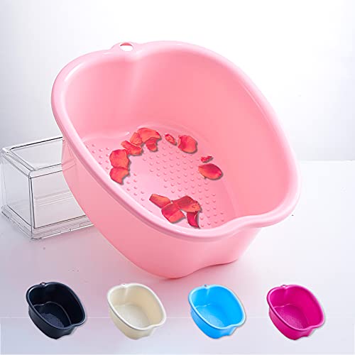 Cuenco de SPA Grande para Baño de Pies, Lavabo para Pies de Plástico Resistente Grueso para Pedicura Relajación Desintoxicación y Masaje, Remojar Tus Pies, Uñas de Pies y Tobillos (Pink)