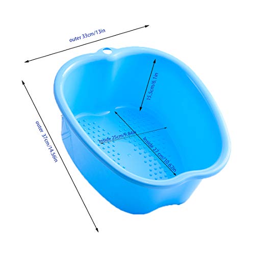 Cuenco de SPA Grande para Baño de Pies, Lavabo para Pies de Plástico Resistente Grueso para Pedicura Relajación Desintoxicación y Masaje, Remojar Tus Pies, Uñas de Pies y Tobillos (Blue)