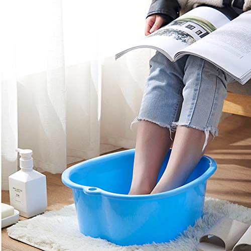 Cuenco de SPA Grande para Baño de Pies, Lavabo para Pies de Plástico Resistente Grueso para Pedicura Relajación Desintoxicación y Masaje, Remojar Tus Pies, Uñas de Pies y Tobillos (Blue)