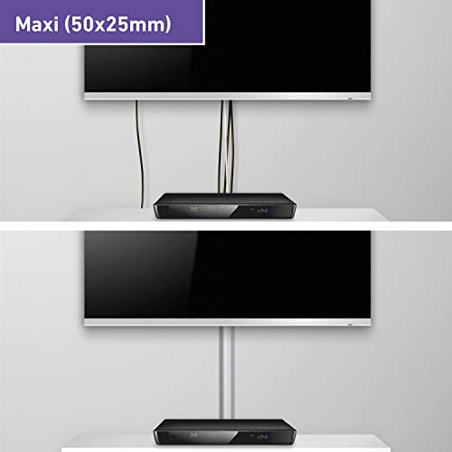 D-Line Maxi 1M5025A, Canaletas decorativas para cables de TV, Una solución cómoda que organiza y cubre los cables de TV en la pared - 50 x 25 mm y 1 metro de longitud con efecto aluminio