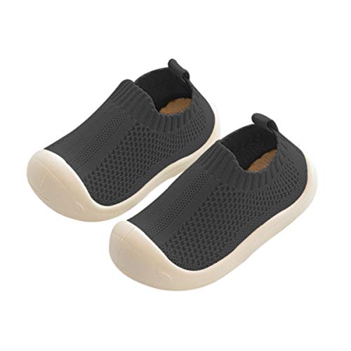 DEBAIJIA Zapatos para niños pequeños 1-5T Baby First-Walking Kid Deporte Suela Suave Malla Antideslizante Entrenador Transpirable 25/26 EU Negro(Tamaño de Etiqueta 24)