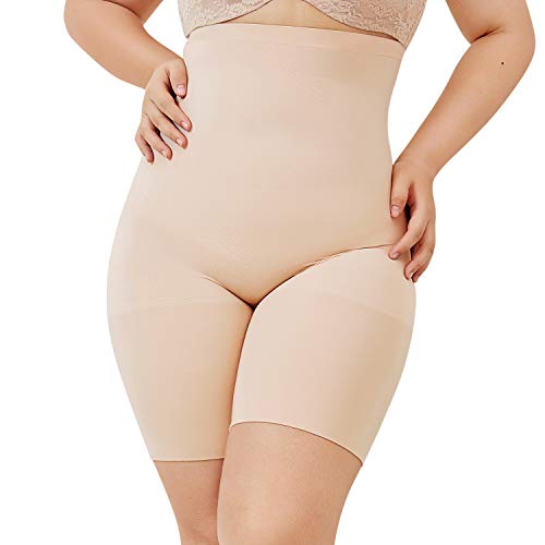 DELIMIRA Faja Reductora Ropa Interior Cintura Alta Pantalones Moldeadores para Mujer Beige 40