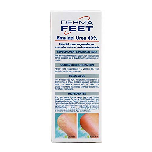 Derma Feet - Emulgel Urea 40% - Crema de Pies Reparación Profunda – Ultrahidratante - 60 ML