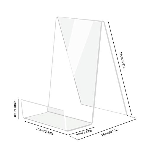 DesignSter 5PCS Soporte de libro de acrílico transparente, Estantería de acrílico transparente, Mesa de soporte de libro, Álbum de imágenes y Soporte de folleto para mostrar libros, etc.