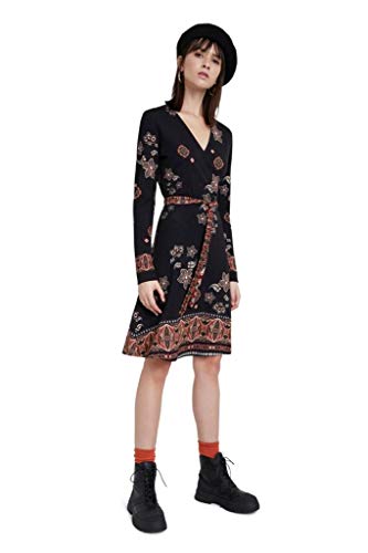 Desigual Vest_Singapur Vestido Casual, Negro, XXL para Mujer