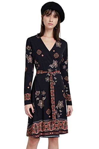 Desigual Vest_Singapur Vestido Casual, Negro, XXL para Mujer