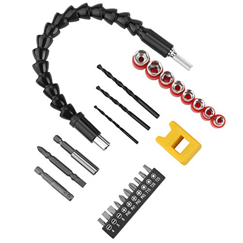 Destornillador Eje Universal Flexible Bits,Extensor Flexible para Broca, Eje Flexible Taladro Accesorios Taladro Electrico Destornillador Eje Universal Flexible Bits con Conector Hexagonal (26pcs)