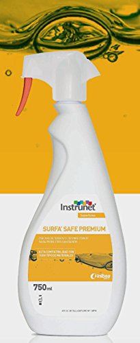 Detergente y desinfectante de superficies de alto nivel, Surfa Safe Premium 750ml. Pack 3u. Listo para uso directo, sin agua, spray en formato espuma, sin alcohol.