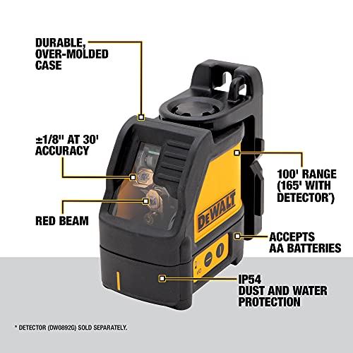 DEWALT DW088K-XJ - Láser autonivelante (2 líneas en cruz, horizontal y vertical)