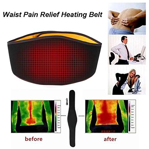 DEWIN Gua Sha Cinturon Lumbar,Cinturón de Soporte Trasero USB, Almohadilla Térmica para la Cintura, Aparato de Frio Caliente,Equipo Lumbar para Aliviar el Dolor Cuidado de la Cintura