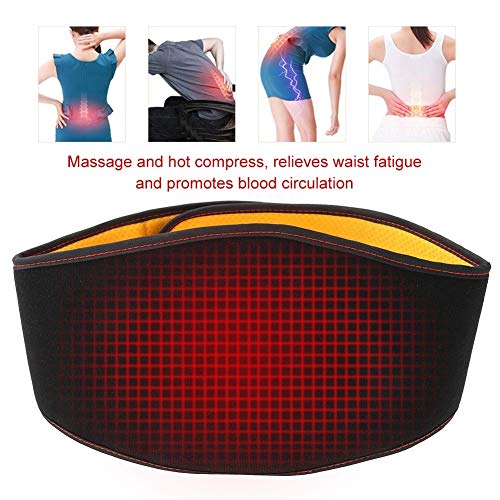 DEWIN Gua Sha Cinturon Lumbar,Cinturón de Soporte Trasero USB, Almohadilla Térmica para la Cintura, Aparato de Frio Caliente,Equipo Lumbar para Aliviar el Dolor Cuidado de la Cintura