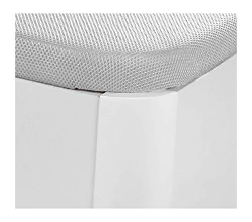 DHOME Canape Abatible Tapizado 3D Blanco con Apertura Normal o Lateral Esquinas MACIZAS de Haya y 29cm de capapacidad canapé Madera (90x190 30mm Ap. Lateral)