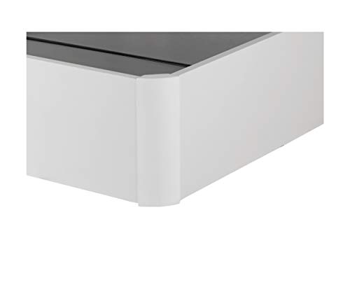 DHOME Canape Abatible Tapizado 3D Blanco con Apertura Normal o Lateral Esquinas MACIZAS de Haya y 29cm de capapacidad canapé Madera (90x190 30mm Ap. Lateral)