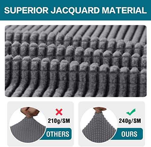 Dioxide Pack de 4 Funda para Silla, Fundas Elásticas, Fundas de Asiento para Silla, Diseño Jacquard Cubiertas de la Sillas, Extraíbles y Lavables-Decor Restaurante (Paquete de 4,Gris)