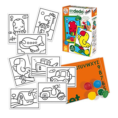 Diset- Pinta con el Dedo Juego Educativo para Niños, Multicolor, 4 Unidad (Paquete de 1) (68953)