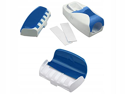 Dispensador automático de Pasta de Dientes con portacepillos . Organiza Tus cepillos de Dientes y aprovecha con el dispensador al Maximo la Pasta de Dientes. Ideal para niños y Adultos (Azul)