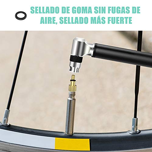 Diyife Adaptador para Válvula Bicicleta, 9pcs Schrader/Presta Bicicleta Válvula Adaptador, Adaptador de Válvula(AV/DV/SV)con Bomba de Bola/Aire Adaptador de compresor para Montaña Carretera Bici Bola