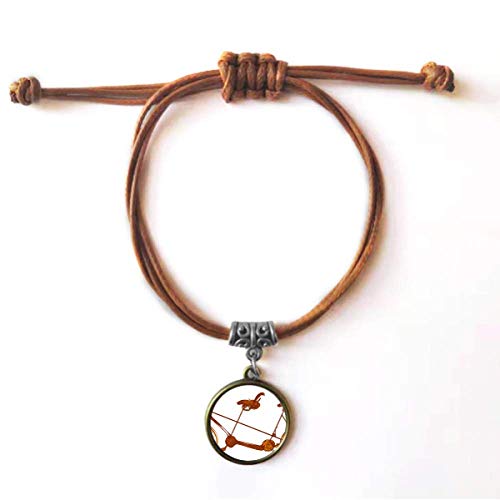 DIYthinker la Grande Bretaña País asiento de dibujo animado tres bicicletas, pulsera de cuero, doble pulsera para pareja