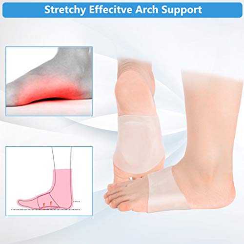 DOACT Arch Support Almohadillas de Bóveda de Gel Suave, Soporte de Bóveda Para Mujeres y Hombres, Soporte de Arco Para el Alivio Del Dolor en Los Pies Fascitis Plantar Pies Planos Arco Alto 2 Pares