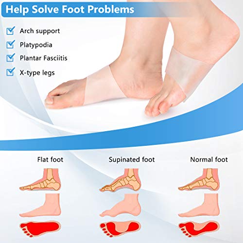 DOACT Arch Support Almohadillas de Bóveda de Gel Suave, Soporte de Bóveda Para Mujeres y Hombres, Soporte de Arco Para el Alivio Del Dolor en Los Pies Fascitis Plantar Pies Planos Arco Alto 2 Pares