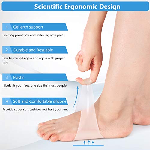 DOACT Arch Support Almohadillas de Bóveda de Gel Suave, Soporte de Bóveda Para Mujeres y Hombres, Soporte de Arco Para el Alivio Del Dolor en Los Pies Fascitis Plantar Pies Planos Arco Alto 2 Pares