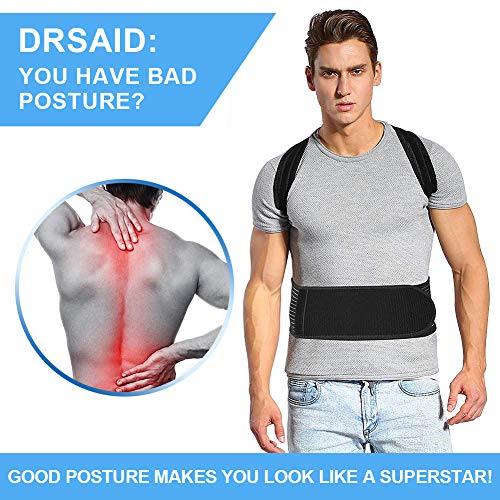 Doact Corrector de Postura Brace Clavícula Apoyo de Espalda Superior de la Espalda Hombro Adelante Cabeza Cuello Correas de Ayuda, Mejorar y Corregir la Mala Postura para Mujeres y Hombres L(35"-45")