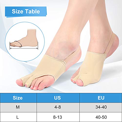 DOACT Corrector Juanetes, Correctores Juanetes Alisadores Dedo Del Pie Separar Los Dedos de Los Pies, Adecuados Para Hallux Valgus, el Diseño Unico de la Correa Del Talón Evita Que se Caiga Tamaño M