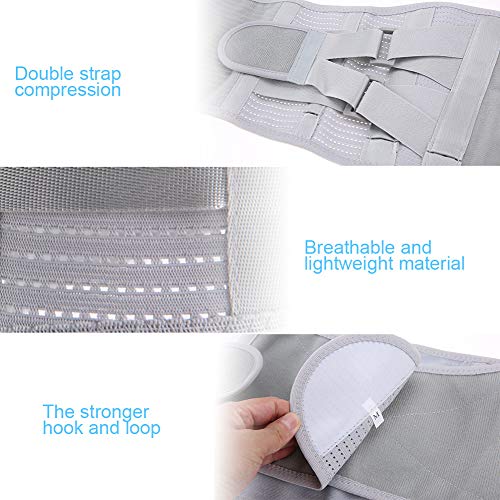 DOACT Faja Lumbar para Hombres Mujeres, Cinturón de Apoyo Lumbar con Correas de Compresión Ajustables para Alivio del Dolor en Parte Baja de Espalda L(37"-47")