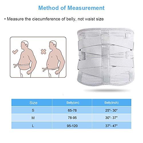 DOACT Faja Lumbar para Hombres Mujeres, Cinturón de Apoyo Lumbar con Correas de Compresión Ajustables para Alivio del Dolor en Parte Baja de Espalda L(37"-47")