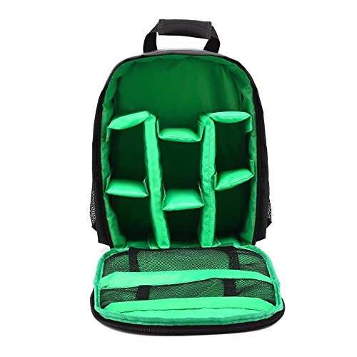 Docooler Mochilas para Cámaras, Mochila fotografia Impermeable con divisores extraíble, Mochila para Camara Reflex Digital DSLR Lentes Trípode Flash y Fotografica Accesorios, Verde