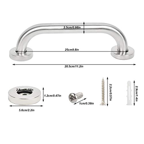 DODUOS Asa de Seguridad de 25cm para Baño Baranda de Baño de Acero Inoxidable Barras de Apoyo de Ducha para Niños, Mujer embarazada y Personas Mayores