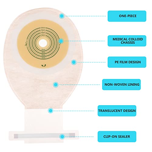 DOITOOL 10 Unidades de Bolsa de Colostomia Abierta Bolsas de Ostoma de Una Pieza Bolsas Desechables de Ileostoma Bolsas de Estoma Cortadas para Adaptarse a La Ileostomia Cuidado de Estoma