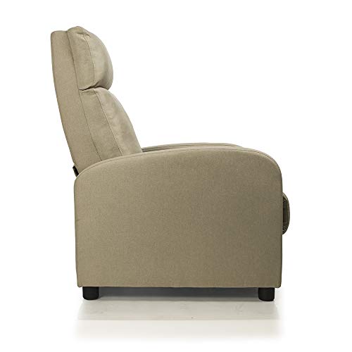 Don Descanso - Sillón Reclinable Tela Verona Beige, Sillón Relax con Reposapiés, Sistema de Apertura Push, Compacto, 2 Posiciones de Tumbada y Posición Cero, Butaca Salón Reclinable hasta 160º